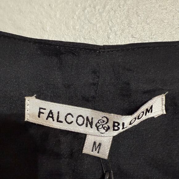 Falcon & Bloom Black Night Silk Open Front Blouse Sz M NWT - Picture 5 of 13